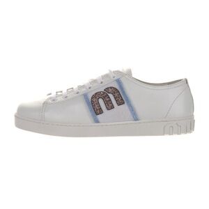 Miu Miu White Sneakers with Blue Detail